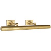 Cabinet Maker's Double Picture Light Brass, Picture Light, Small, Hand-Rubbed Antique Brass - Andrew Martin