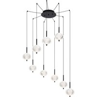 Aida Cluster Pendant Ceiling Light Matt Black 9x LED 3000-4500K