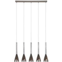 Vase 5 Light Straight Bar Pendant Ceiling Light Chrome