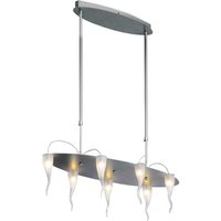 7 Light Straight Bar Pendant Ceiling Light Satin Nickel