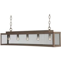 Zenia 5 Light Straight Bar Pendant Ceiling Light Pale Taupe