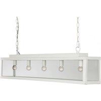Zenia 5 Light Straight Bar Pendant Ceiling Light White Frosted