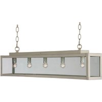 Zenia 5 Light Straight Bar Pendant Ceiling Light Gray_Metal