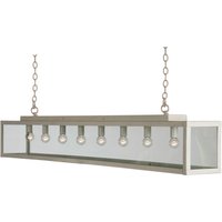 Zenia 8 Light Straight Bar Pendant Ceiling Light Beige Gray
