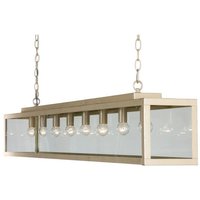 Zenia 8 Light Straight Bar Pendant Ceiling Light Ivory