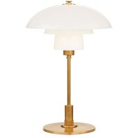 Whitman Table Lamp White, Desk Lamp, Antique Brass/White - Andrew Martin