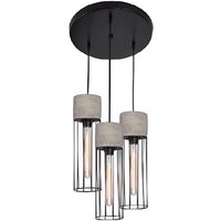 Ayios Ceiling Cluster Pendant 3 Light Concrete Steel