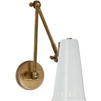 Antonio Wall Light White, Wall Light, Antique Brass/White - Andrew Martin