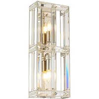 Vestal Rectangular Wall Lamp, 2 Light E14, Polished Nickel