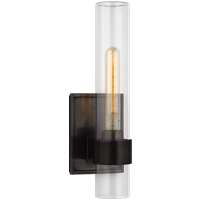 Presidio Outdoor Wall Light Bronze, Wall Light, Bronze / Clear Glass - Andrew Martin
