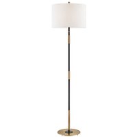 Bowery Floor Lamp, Floor Lamp, Black/Brass - Andrew Martin