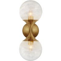 Cristol Double Wall Light Brass, Wall Light, Hand-Rubbed Antique Brass - Andrew Martin