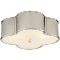 Basil Flush Nickel, Ceiling Light, Large, Polished Nickel - Andrew Martin