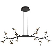 Wilson 16 Light Linear Ceiling Pendant, 16 x 3W LED, 3000K, 2640lm, Black, Antique Brass