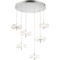 Amsterdam Round Ceiling Pendant, 6 Light 6W LED, 4000K, 2800lm, Polished Chrome