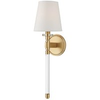 Blixen Wall Light, Brass/Clear/White - Andrew Martin