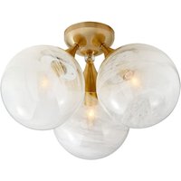 Cristol Flush Light Brass, Flush Mount, Hand-Rubbed Antique Brass - Andrew Martin