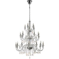 Allegany Chandelier Pendant, 29 Light E14, Polished Chrome, Clear Glass, Crystal, Item Weight: 23.8kg