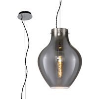 Amity Pendant 38cm Round, 1 x E27, Chrome & Smoke