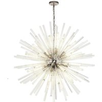 Hornby 32 Light E27, Round Pendant Polished Nickel , Clear Glass