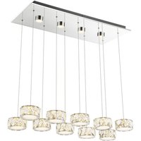 Amur Bar Pendant Ceiling Light Chrome 10x LED 4000K