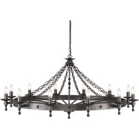 Warwick 12 Light Pendant Chandelier - Graphite Black