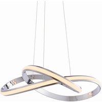 Aria Integrated LED Pendant Chrome Effect Plate & Matt White Silicone 1 Light Dimmable IP20