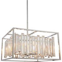 Acadia 6 Light Ceiling Pendant Chrome Plate & Clear Crystal Glass, E14