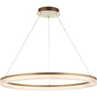 Aurelia Pendant Ceiling Light Brushed Gold Plated Finish & Opal Ribbed Acrylic 41W LED Warm White
