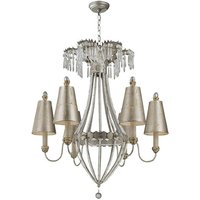 6 Light Multi Arm Chandelier Gold, Silver Finish, E27
