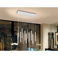 Varas Integrated LED 14 Light Cluster Drop Bar Ceiling Pendant Matt White, Gold