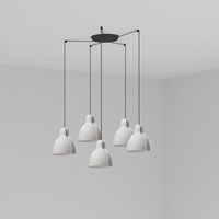 Venice 5 Light White Cluster Drop Pendant Lamp