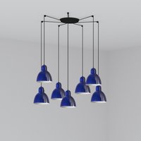 Venice 7 Light Cobalt Blue Cluster Drop Pendant Lamp