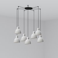 Venice 7 Light White Cluster Drop Pendant Lamp