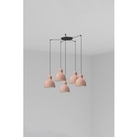Venice 5 Light Cluster Pendant Ceiling Light Pink