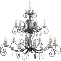 Amarilli 15 Light Candle Pendant Black, Silver
