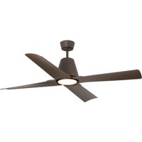 Typhoon Medium 3 Blade Ceiling Fan Brown with Light IP44 3000K Wiz Smart System
