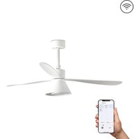 Amelia Large 3 Blade Ceiling Fan Matt White with Light 2700-3500-5000K Wiz Smart System