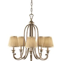 Abbey 5 Light Multi Arm Chandelier Silver Sand Finish, E14