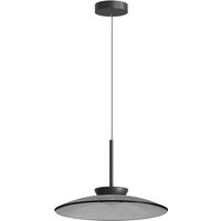 Aerisca 50cm Dome Pendant Ceiling Light Black Matt-Smoked Glass LED 2700-3000K Dimmable