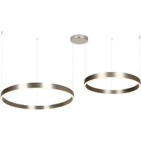 Zorya 60cm + 80cm Pendant Ceiling Light Electroplate Brushed Nickel LED 3000K Dimmable
