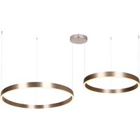 Zorya 60cm + 80cm Pendant Ceiling Light Electroplate Brushed Coffee LED 3000K Dimmable