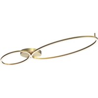 Zevra Integrated Led Semi Flush Ceiling Light Brushed Gold LED 3000K Dimmable