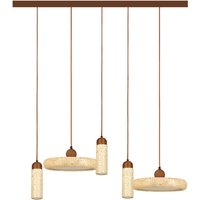 Valtia Bar Pendant Ceiling Light Natural Stone-Brown Wood LED 3000K