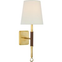 Griffin Wall Light Brass & Leather, Light, Hand-Rubbed Antique Brass - Andrew Martin