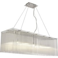 Zanthe Ceiling Pendant Rectangular 10 Light Polished Chrome, Clear Glass