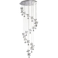 Aviva Ceiling Cluster Pendant 20 Light 4000K LED Polished Chrome, Crystal