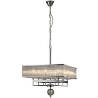 Vanessa Ceiling Pendant Square 8 Light Polished Chrome, Crystal