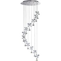 Aviva Ceiling Cluster Pendant 12 Light 4000K LED Polished Chrome, Crystal