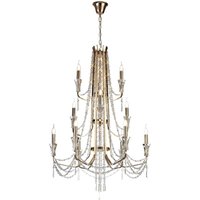 Armand Ceiling Chandelier Pendant 6+3+3 Light E14 French Gold, Crystal